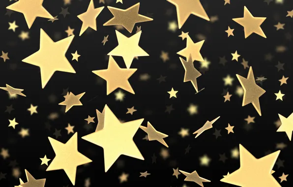 Picture stars, gold, black, yellow