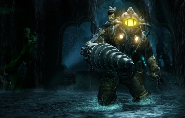 Water, Large, Little, Daddy, BioShock, Sister