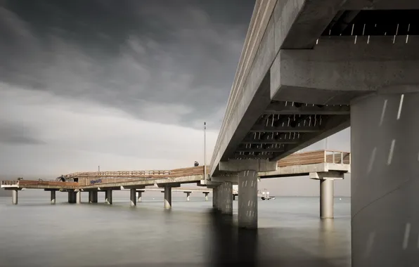 Sea, landscape, bridge