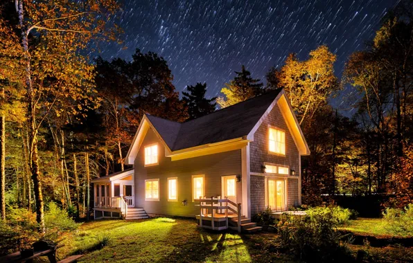 The sky, stars, light, nature, House