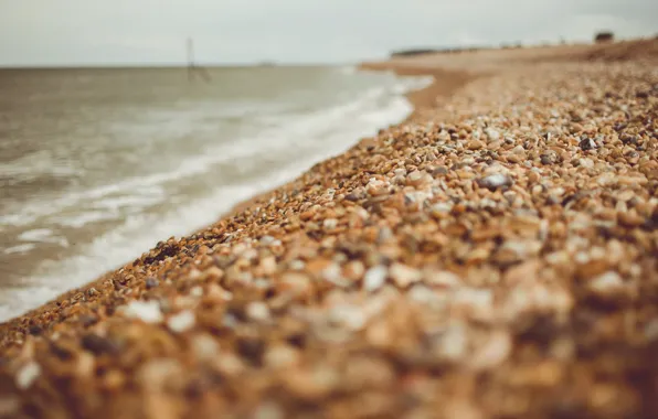 Picture sea, beach, pebbles, stones