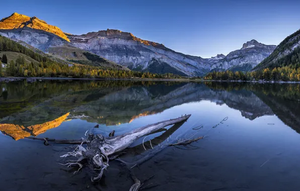 Picture mountains, Switzerland, Valais, Lake Derborcence