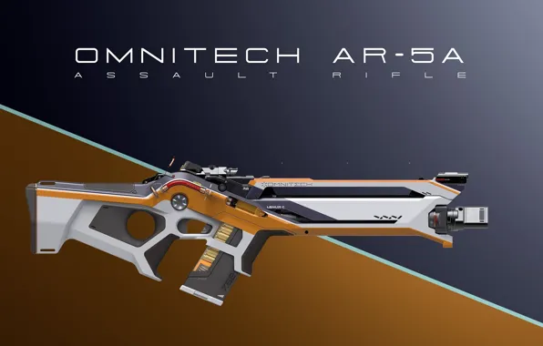 Picture design, weapons, diagonal, Assault Rifle, Omnitech AR-5A