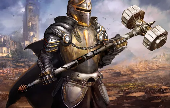 Fiction, armor, art, helmet, sledgehammer