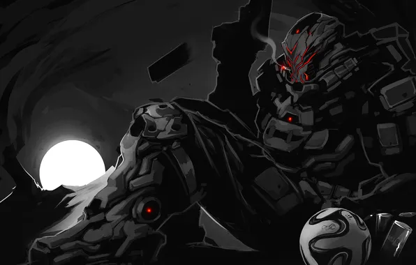 Gun, stay, the ball, robot, cave