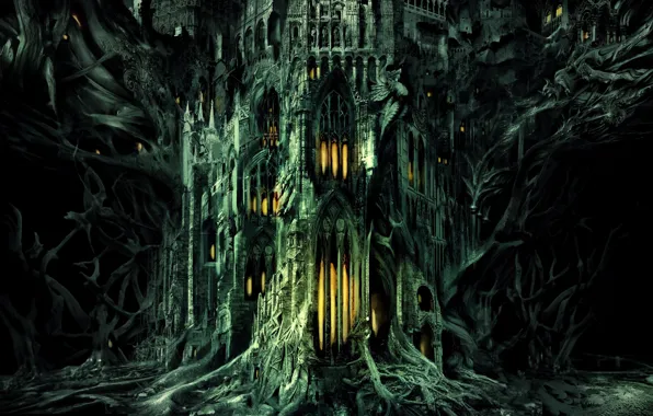 Palace, Castle, Fantasy, Architecture, Art, Daniel Dociu, Guild Wars, Gothic