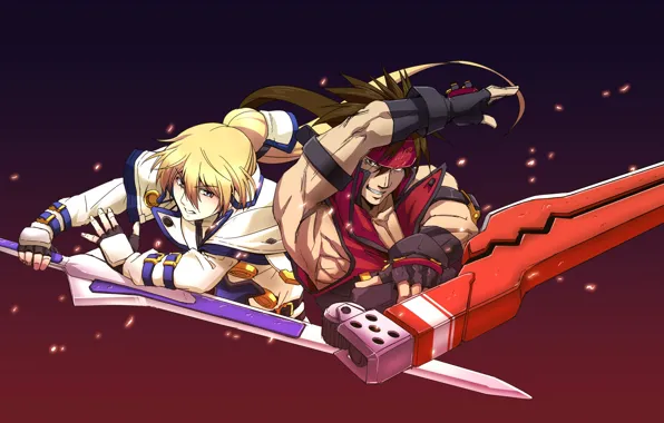 Weapons, anime, art, guys, Guilty Gear