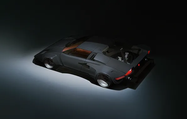 Minimalism, Lamborghini, Retro, Machine, Car, Fantasy, Art, Art