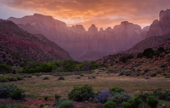 The sky, landscape, mountains, stones, Arizona, National Monument