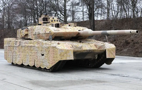Picture camouflage, German tank, Leopard 2A7+, (KMW), Krauss-Maffei Wegmann