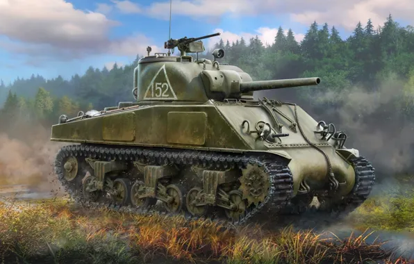 USA, USSR, average, Sherman, Vladimir Nartov, M4A2(75) Sherman tank