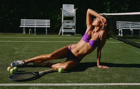 Girl, model, pretty, swimsuit, cute, sneakers, tan, scarlett mayer
