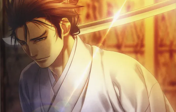 Katana, blade, samurai, kimono, Japanese clothing, penalty, Hakuouki Shinsengumi Kitano, Isao Kondou