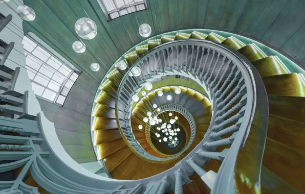Picture England, London, shop, spiral staircase, Heal's