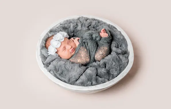 Sleep, sleeping, girl, fur, baby