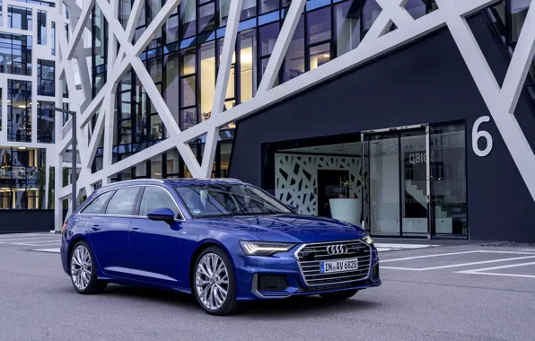 Blue, Audi, facade, 2018, universal, A6 Avant
