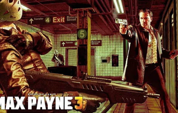 Weapons, metro, mask, machine, the bandits, DLC, desert eagle, Max Payne 3