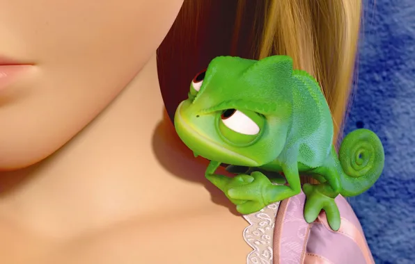 Picture girl, Wallpaper, frog