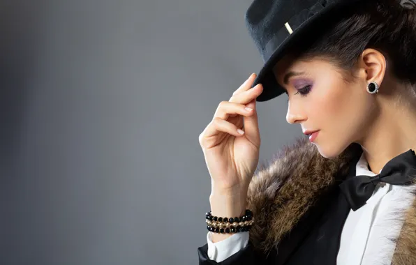 Girl, model, hat, makeup
