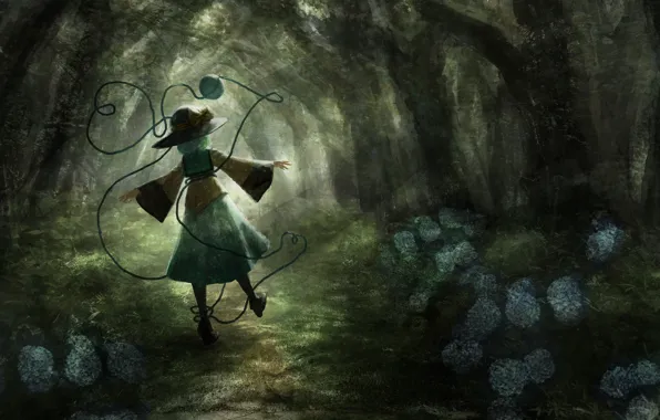 Forest, Girl, Touhou, Koishi Komeiji, Touhou, Touhou