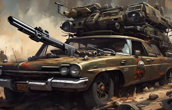 Machine, weapons, postapokalipsis