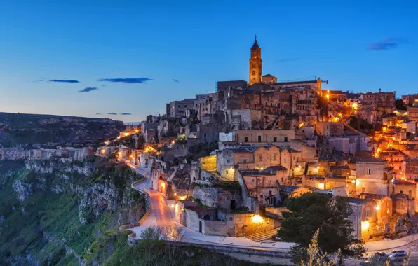 Lights, Italy, Basilicata, Mater