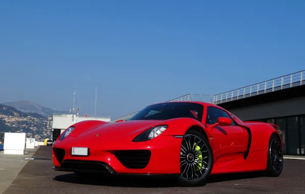 Picture red, porsche, 918