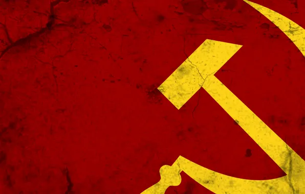 Picture cracked, background, minimalism, texture, USSR, the hammer and sickle