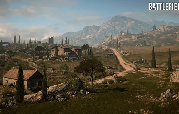 Road, mountains, home, Battlefield 1, Empire's Edge