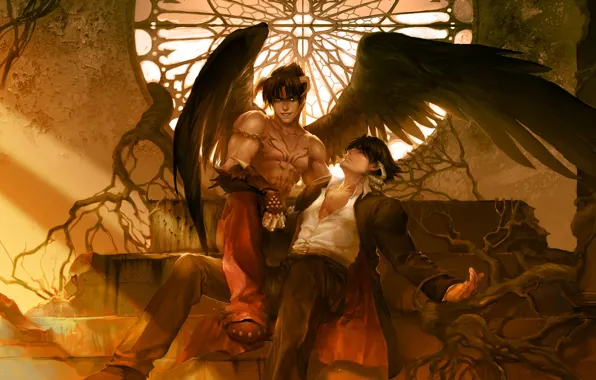 Wings, horns, art, Tekken, Jin Kazama, Devil Jin