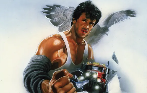 Picture figure, Mike, art, truck, poster, fist, Sylvester Stallone, hawk