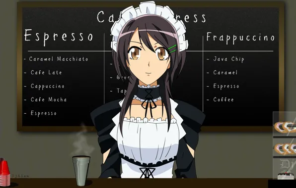 Cafe, Board, uniform, menu, the maid, cakes, Ayuzawa Misaki, cups