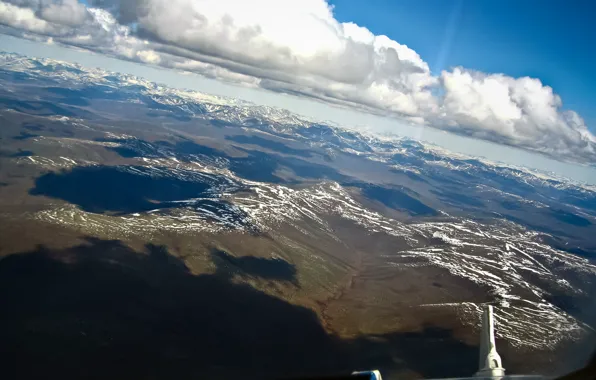 The sky, clouds, flight, the plane, maneuver, an-74