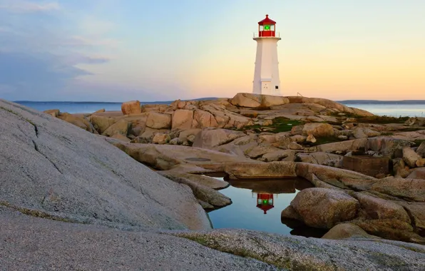 Stones, lighthouse, Canada, Peggys Cove