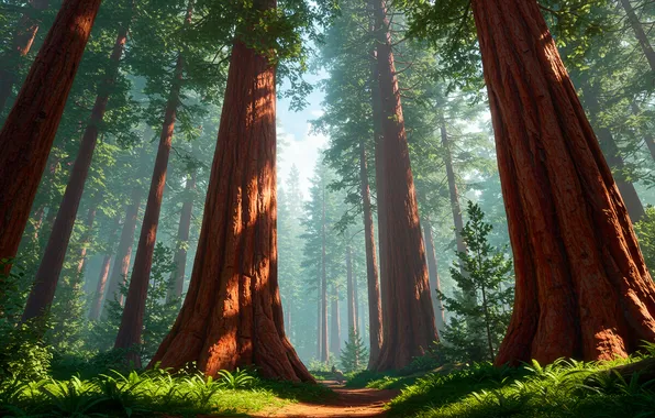 Forest, the sky, trees, background, Wallpaper, wallpaper, forest, sky
