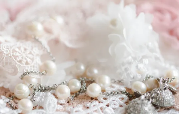 Picture decoration, pearl, lace