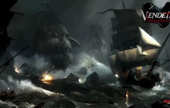 Ships, battle, TopWare Interactive, Vendetta - Curse of Raven's Cry, Digital Deluxe Edition, Exclusive Wallpapers