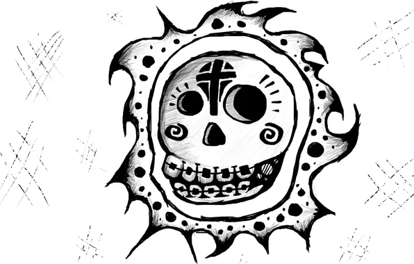 Skull, Evil, The trick, Drawing, Cartoon skull
