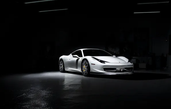 White, light, white, ferrari, Italy, 458 italia, Ferrari