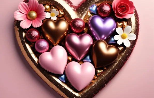 Love, flowers, holiday, heart, heart, hearts, heart, Valentine's Day