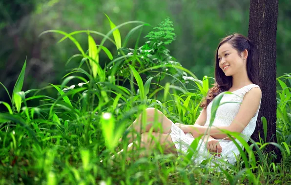 Summer, girl, smile, mood