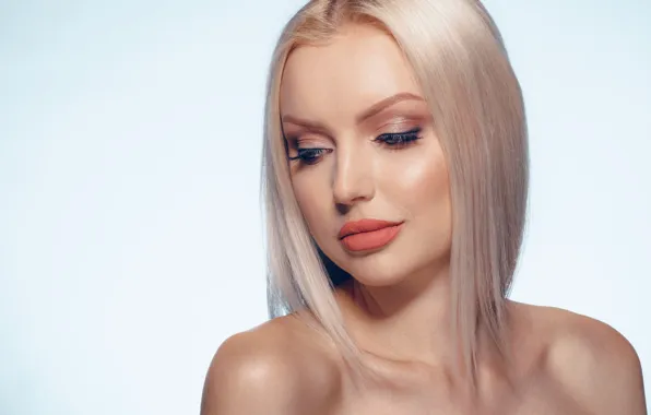 Picture girl, portrait, makeup, blonde