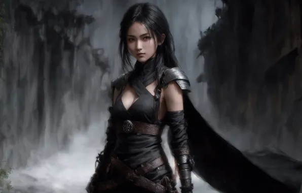 Girl, fantasy, art, painting, fantasy art, cape, fantasy girl, Stable Diffusion