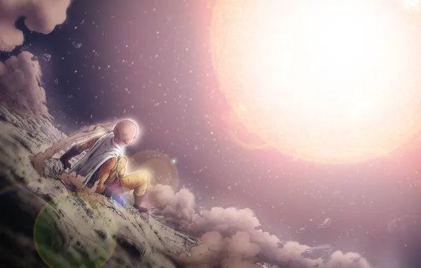 Hero, anime, art, Saitama, One Punch Man