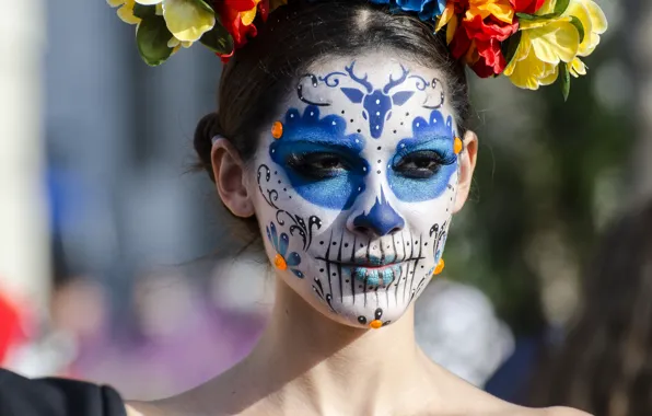 Picture face, style, paint, day of the dead, day of the dead