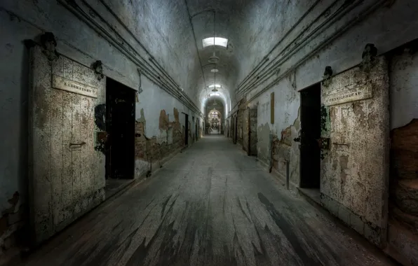 Background, prison, corridor