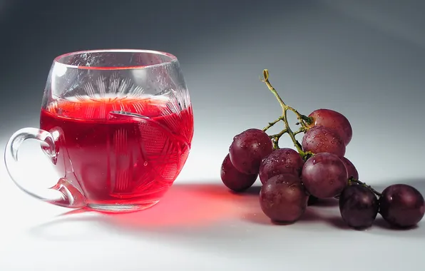 Drops, grapes, bunch, mug, drink