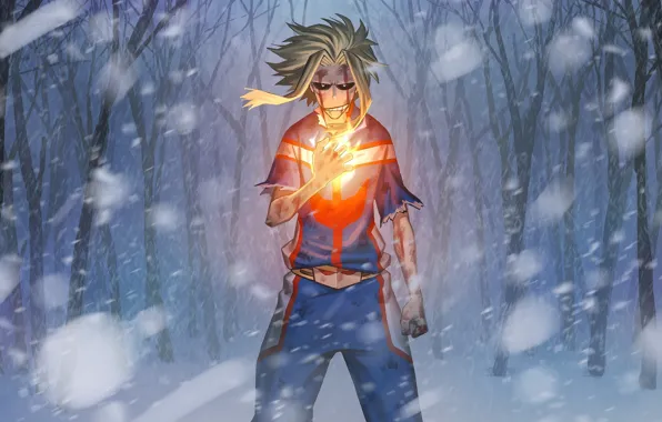Winter, snow, guy, Almighty, Boku No Hero Academy, My heroic academia