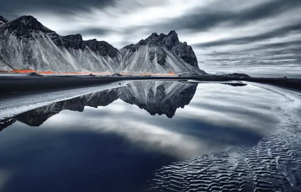 Picture sea, shore, Iceland