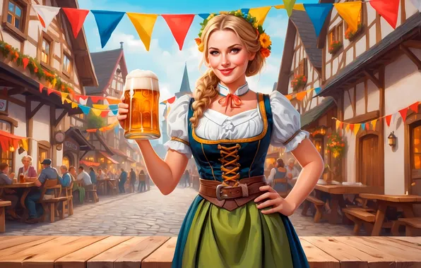 Home, Girl, Germany, Blonde, Smile, Street, People, Mug
